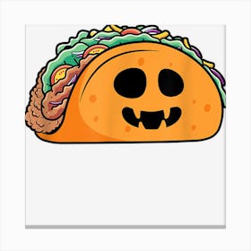 Taco Jack O Lantern Scary Face Halloween Costumes For Family Canvas Print