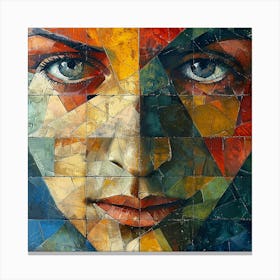 Mosaic Face Of A Woman Canvas Print