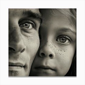 Portrait Of A Father And Daughter Canvas Print