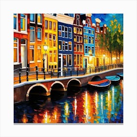 Amsterdam At Night 7 Canvas Print