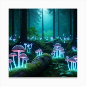 Mushrooms In The Forest 5 Canvas Print