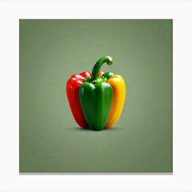 Pepper On A Green Background Canvas Print
