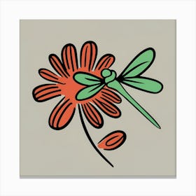 Dragonfly On A Flower Canvas Print