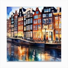 Amsterdam At Night 1 Canvas Print
