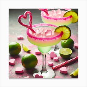 Valentine'S Day Margaritas Canvas Print