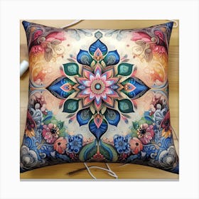 Mandala Pillow 1 Canvas Print