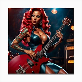 Red Haired Rocker 2 Canvas Print