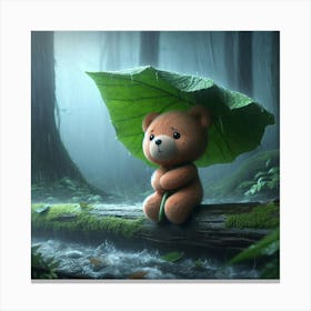 Teddy Bear In The Rain 1 Canvas Print
