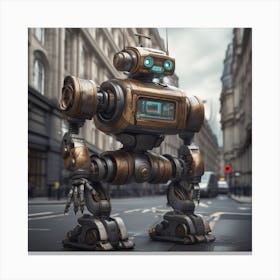 Robot On The Street 56 Canvas Print