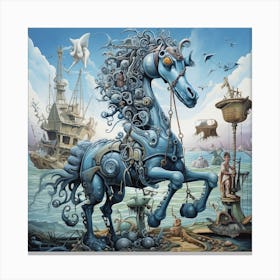 Blue Horse Canvas Print