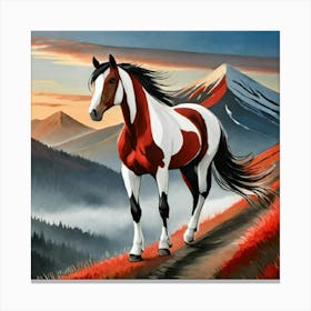 Horse In The Mountains 6 Canvas Print