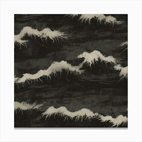 Black And White Waves Canvas Print