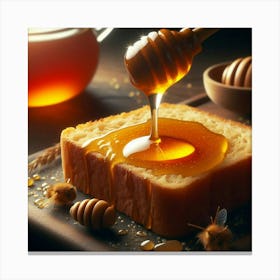 Honey Drip On Bread Canvas Print