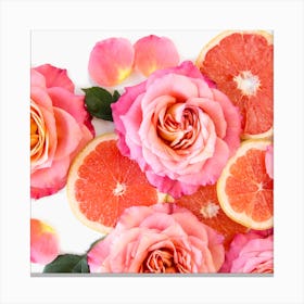 Roses And Grapefruits 1 Canvas Print