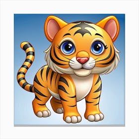 Kawaii style tiger 1 Canvas Print