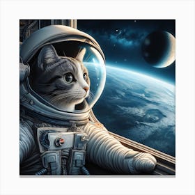 Cat In Space 3 Canvas Print