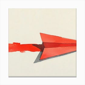 Red Arrow Paperplane Canvas Print