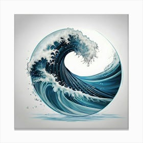 Wave Isolated On White 7 Canvas Print