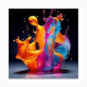 Fresh Colors Liquid 3d Design Spark Hot Palette Shapes Dynamism Vibrant Flowing Molten (11) Canvas Print