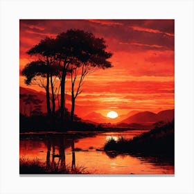 Sunset Art Canvas Print