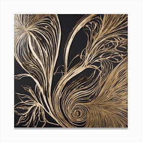 Gold Feathers Canvas Print