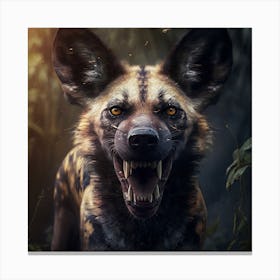 Wild Dog In The Jungle Canvas Print