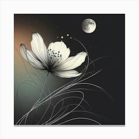 Flower And Moon Canvas Print