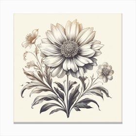 Vintage Floral Design Canvas Print