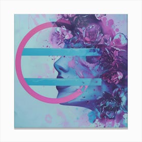 Abstract face with flowers Canvas Print