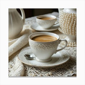 Coffee And Pearls 1 Canvas Print