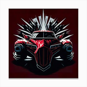 Car Red Artwork Of Graphic Design Flat (30) Canvas Print