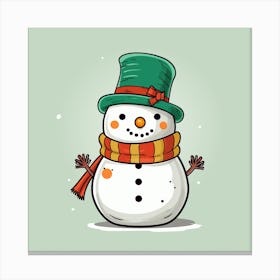 Cartoon Snowman Canvas Print