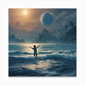 Child In The Ocean Canvas Print