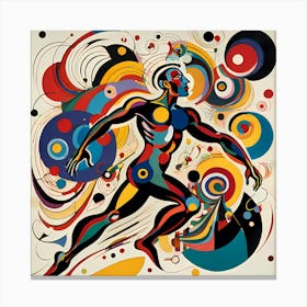 Colourful Abstract Nude Running Man Canvas Print