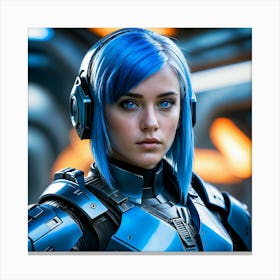 Blue Haired Girl 3 Canvas Print