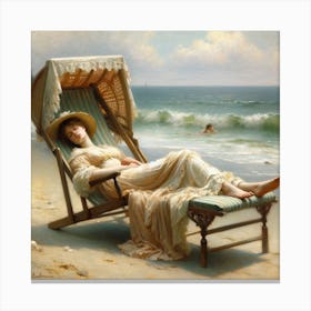 Woman On The Beach 1 Canvas Print