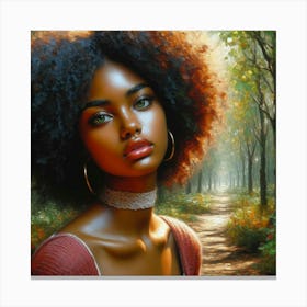 Afro Girl In The Woods47 Canvas Print