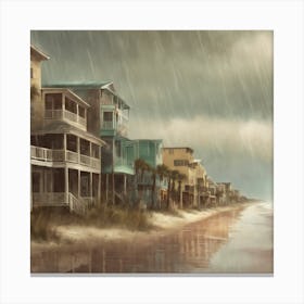 Rainy Day At The Beach Canvas Print