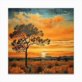 Sunset In The Desert Canvas Print