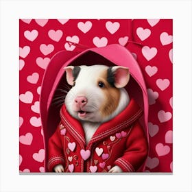 Valentine'S Day Guinea Pig Canvas Print