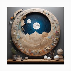 Moon And Stars 2 Canvas Print