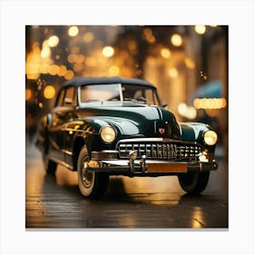 classic car with bokeh background, nostalgic vibes Canvas Print