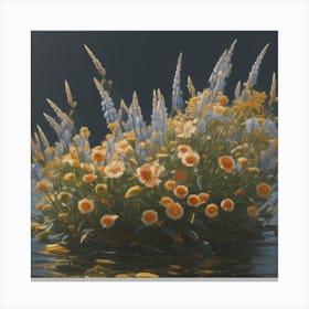 Flowers In The Water Canvas Print