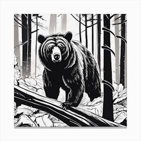 Bear In The Woods 2 Canvas Print