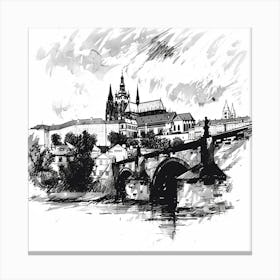 A Prague Castle Hand Drawn Sketch Illustration 1720468255 1 Canvas Print