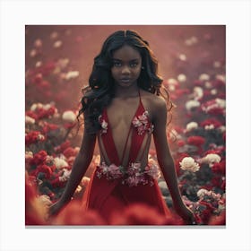 Girl In Red Canvas Print