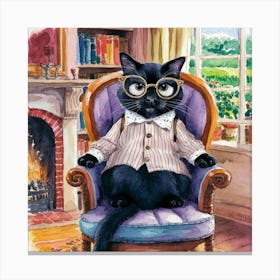 Cat In Glasses 1 Canvas Print