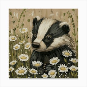 Baby Badger Fairycore Painting 2 Canvas Print