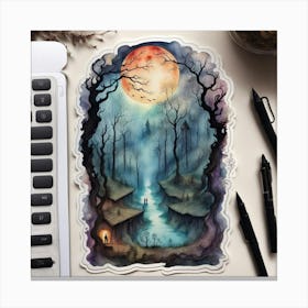 Moonlit Forest Canvas Print