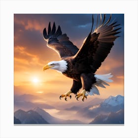 Bald Eagles Soaring Gracefully Canvas Print